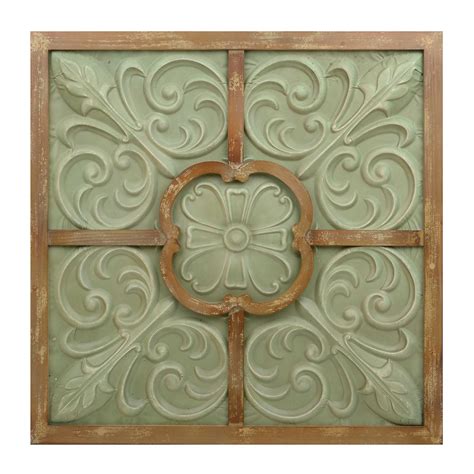 Green Floral Scroll Metal And Wood Wall Plaque Kirklands