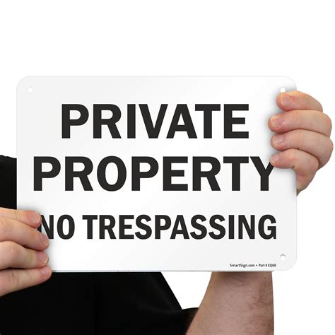 Private Property No Trespassing Sign Horizontal Sku K 1325