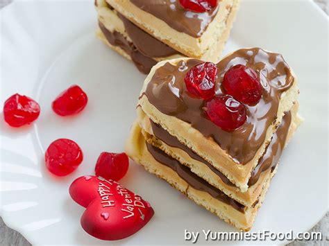 valentine s waffles with nougat cream