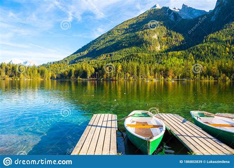 Hintersee Lake In Bavarian Alps In Berchtesgaden Germany Stock Image