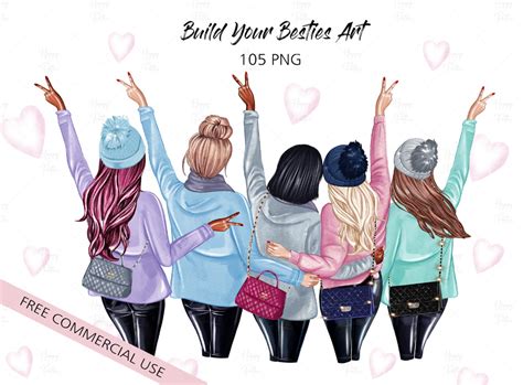 Buy And Build Your Own Best Friends Custom Art Besties Clipart Bff