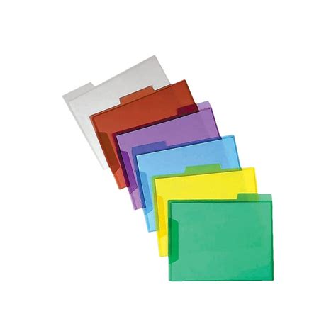 Staples 3 Tab Translucent Poly File Folders Assorted 6pack 10847
