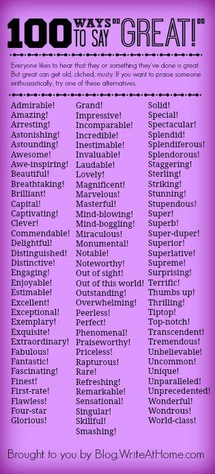 100 Ways To Say Great To Support Others Describing Words Compliment