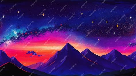 Premium Ai Image A Vibrant Abstract Painting Of A Starry Night Sky