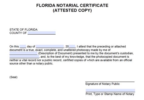 Free Florida Notarial Certificate Attested Copy Pdf Word Free Hot Nude Porn Pic Gallery