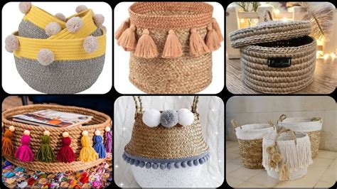Diy Jute Rope Baskets Crafts — Handmade Rope Baskets Crafts For