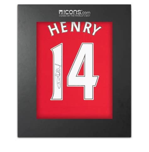 Thierry Henry Back Signed Arsenal 2021 22 Home Shirt In Deluxe Packaging