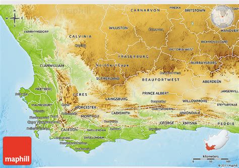 Physical 3d Map Of Western Cape