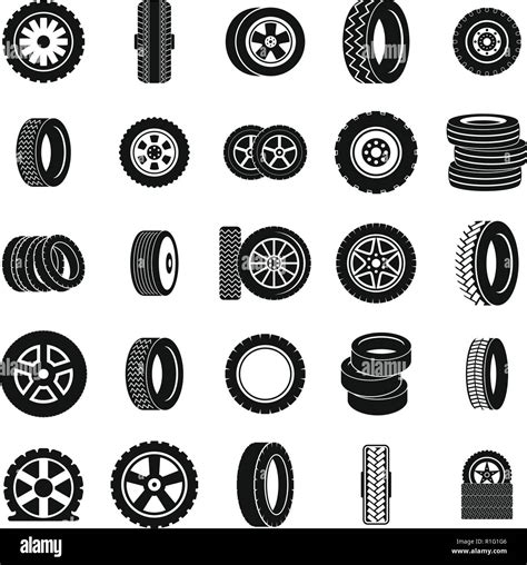Tire Icons Set Simple Illustration Of 25 Tire Vector Icons For Web