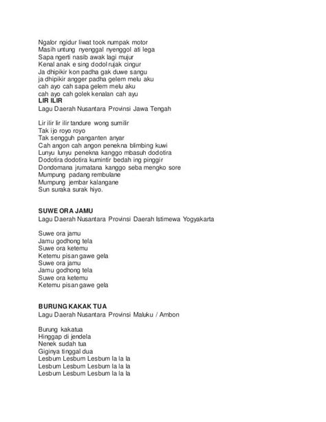 Lirik Lagu Nusantara