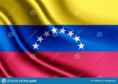 Venezuela Realistic Flag Illustration Stock Illustration