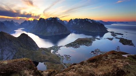 Картинки норвегия лофотенские острова горы залив природа обои