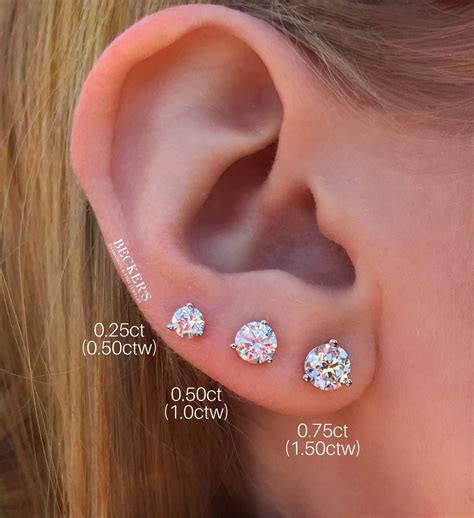 Diamond Stud Earring Size Chart