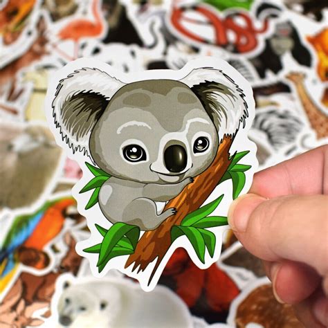 50 Pcs Zoo Animal Stickers Kids Toy Stickers Pack Waterproof Etsy