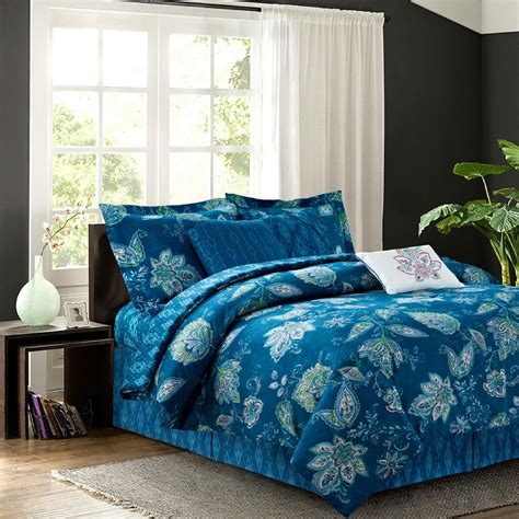 Enjoy free shipping on most stuff, even big stuff. R2Zen Jaipur Teal 7-Piece Queen Comforter Set-RZ270130073 ...