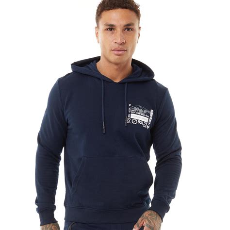 Buy Brave Soul Mens Samb Hoodie Dark Navyoptic White