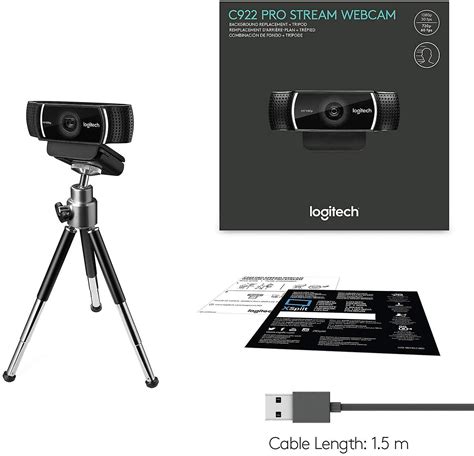 Logitech C922 Pro Stream Webcam 1080p Camera For Hd Video Streaming Recording 720p At 60fps With