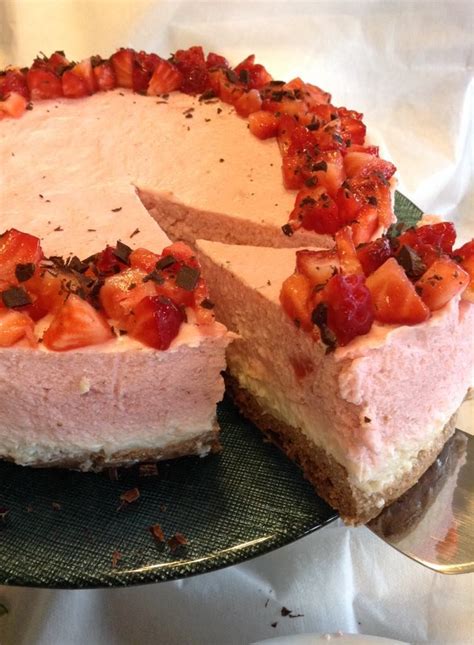 Cheesecake De Morango Saud Vel Fit Sem A Car Feito Queijo