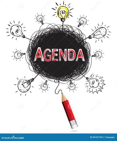 Red Pencil Idea Concept Red Agenda Business Creative Illustration