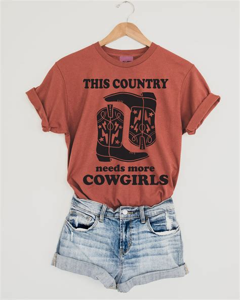 This Country Needs More Cowgirls Tee Terracotta Ali Dee Wholesale