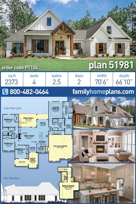 Country Craftsman Farmhouse House Plan 51981 With 4 Beds 3 Baths