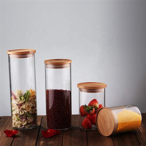 Wholesale Borosilicate Glass Storage Jar With Lid Food Safe In Chinese Hejian Jia Teng Glass