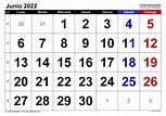Calendario junio 2022 en Word, Excel y PDF - Calendarpedia