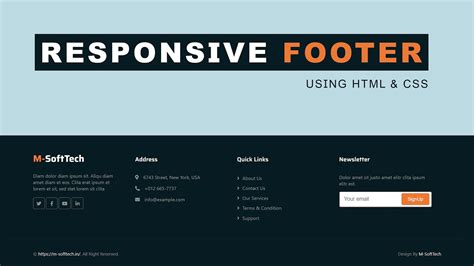 Responsive Footer Design Using Html And Css Only Youtube