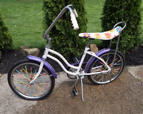 Vintage Huffy Girls Banana Seat Bike Girls Bike Flower Etsy