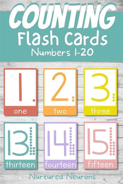 Printable Number And Counting Flashcards 1 20 For Kindergarten And