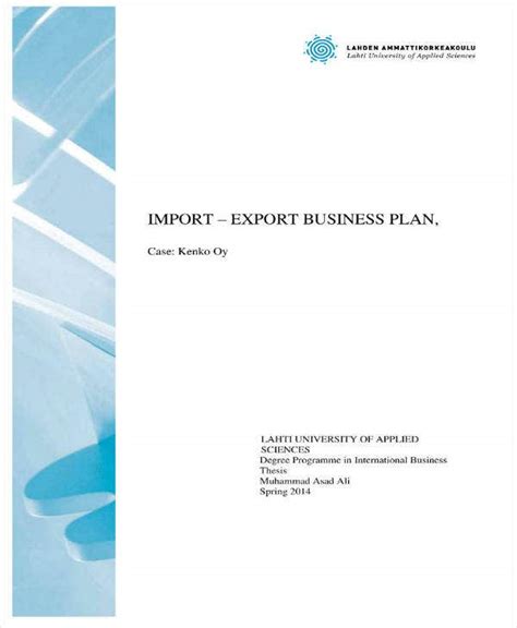 Eventually, if the product shipment is cancelled for legal barriers and obligations. 3+ Import and Export Business Plan Templates - PDF, Word ...