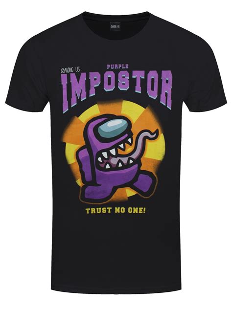 Among Us Purple Impostor Mens Black T Shirt Buy Online At