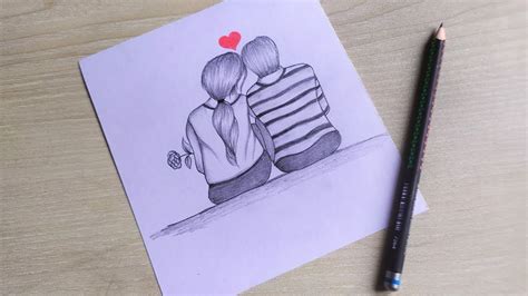 Romantic Couple Pencil Sketch Drawing Romantic Drawings Easy