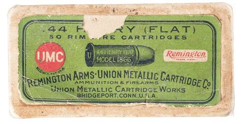 Remington Umc Box Of 44 Henry Flat Rimfire Ammunition