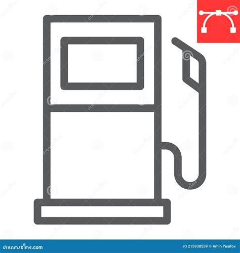 Gas Station Line Icon Fuel And Gasoline Petrol Pump Vector Icon