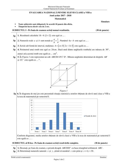 Rezolvare Simulare MatematicĂ Evaluarea Națională 2018 Clasa A 8 A 06