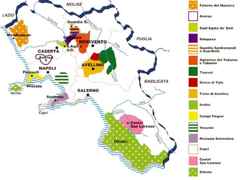 Mappa regione campania (italia) e carta stradale aggiornata. Il vino in Campania | Hello Taste