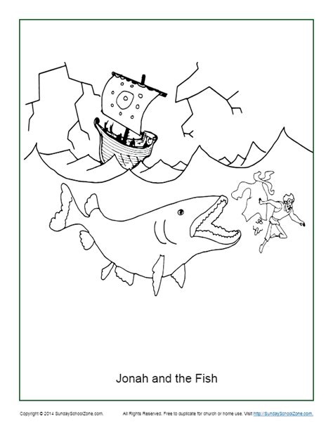 Out of his mouth comes knowledge and understanding. Jonah and the Fish Coloring Page - Children's Bible ...