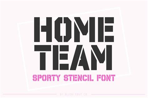 Home Team Stencil Block Sports Font