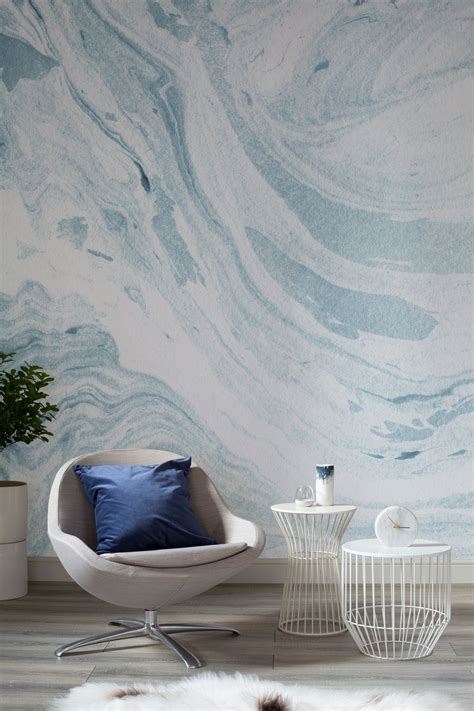 Find blue wallpaper for walls, navy sky blue wallpaper. Blue and White Marbleized Wallpaper Mural | Wall murals ...