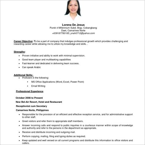 Sample Resume Philippines Perfect Job Resume Format A Perfect Resume Professional