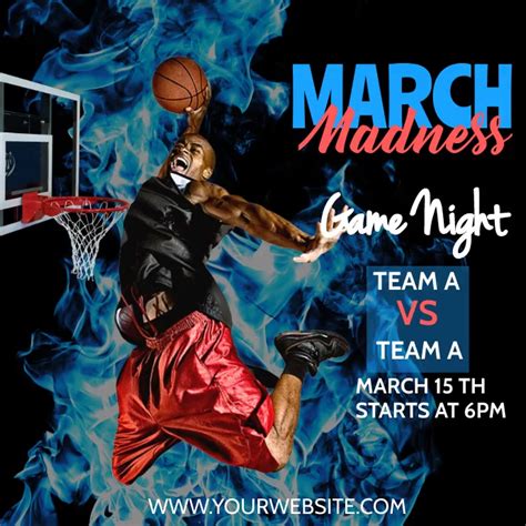 March Madness Basketball Poster Template Postermywall
