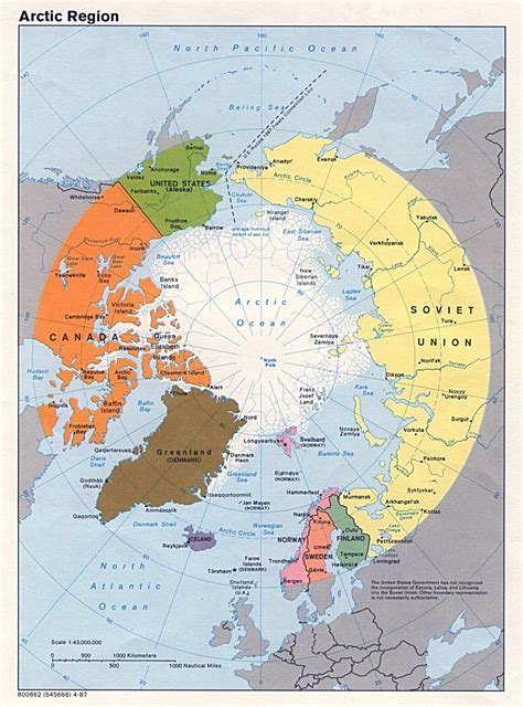 Large Political Map Of Arctic Region 1987 Maps Of All