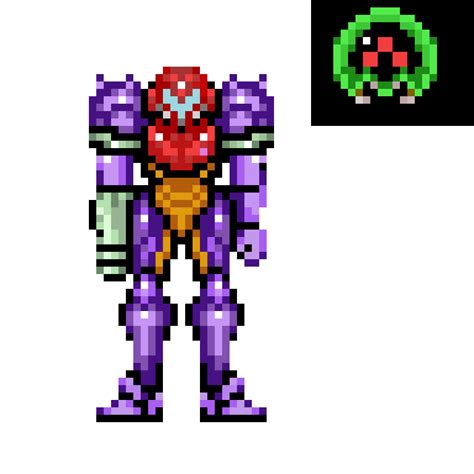 Super Metroid Samus In Gravity Suit Pixel Art