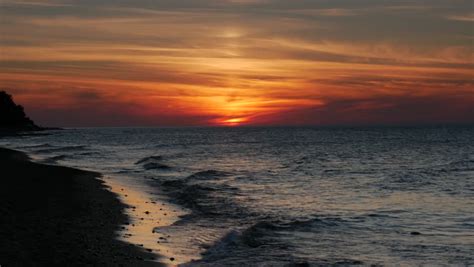 Beautiful Painted Sunset Or Sunrise Sky Over Beach Ultra Hd Uhd 4k