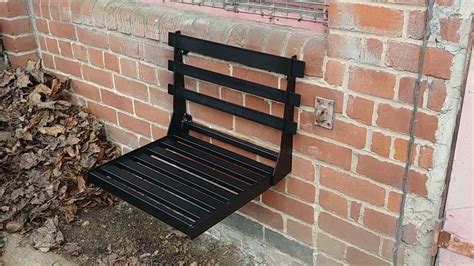 Wall Mounted Seating Foldaway Fold Up Metal Garden Seat Bench