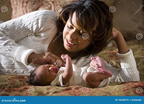 African American Mother And Newborn Baby Stock Image Image Of
