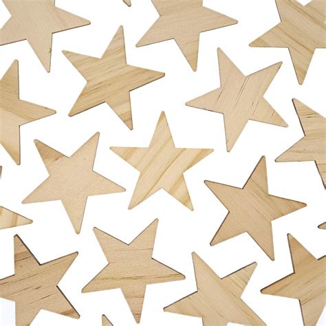 Unfinished Wood Stars For Crafts 2 In 50 Pack Brightcreationsofficial