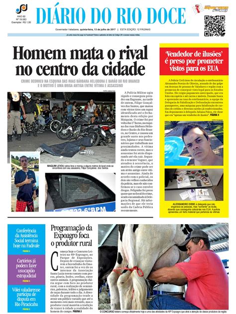 diário do rio doce edição de 13 07 2017 by diário do rio doce issuu