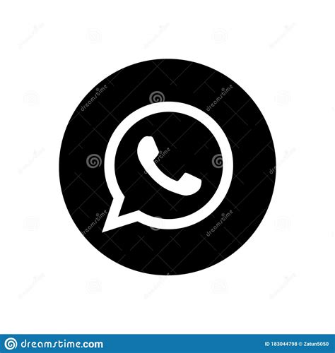 Whatsapp Vector Social Media Black Circular Icon Contact And Chat Icon